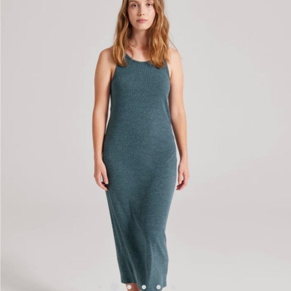 Allbirds Women's Ribbed tank wool blend stretch shadow gray Dress size small new